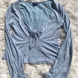 Cropped bell sleeve top
